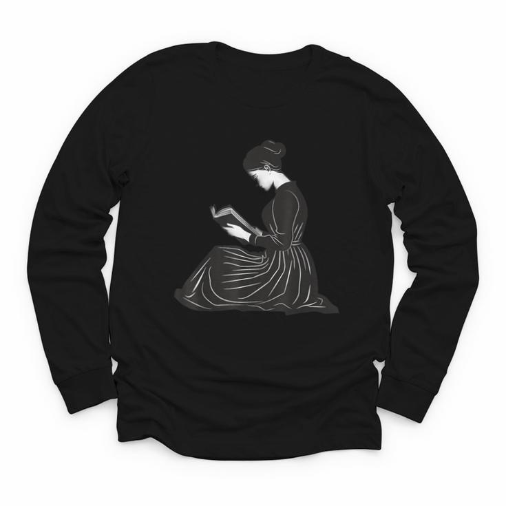 Emily Dickinson Reading A Book Youth Long Sleeve Tee