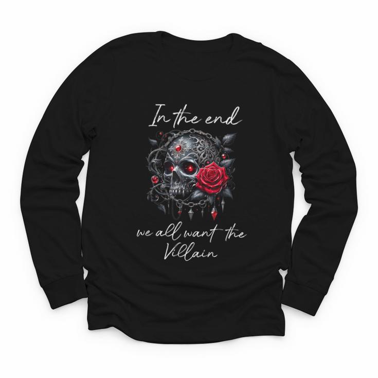 In The End We All Want The Villain Smutty Book Dark Romance Youth Long Sleeve Tee