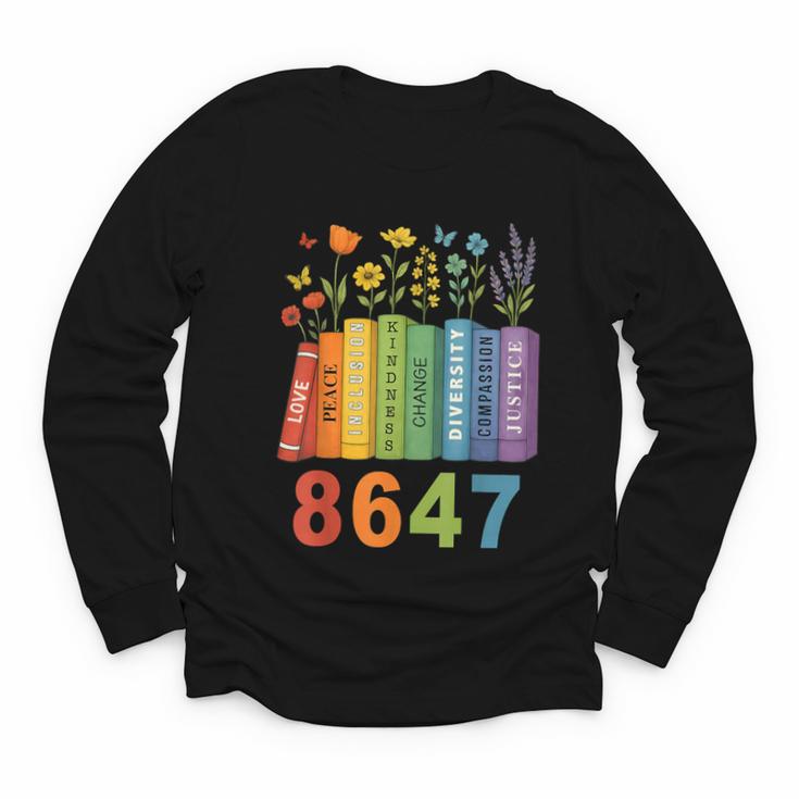 Equal Rights Book Flower Resist 86 47 Feminist Women Rights Youth Long Sleeve Tee