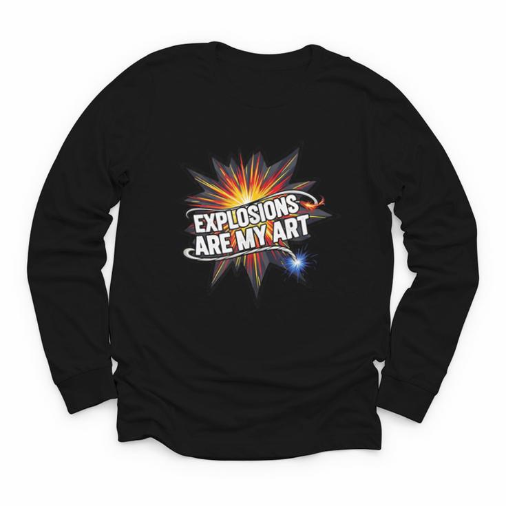 Explosions Are My Art Comic Book Boom Youth Long Sleeve Tee