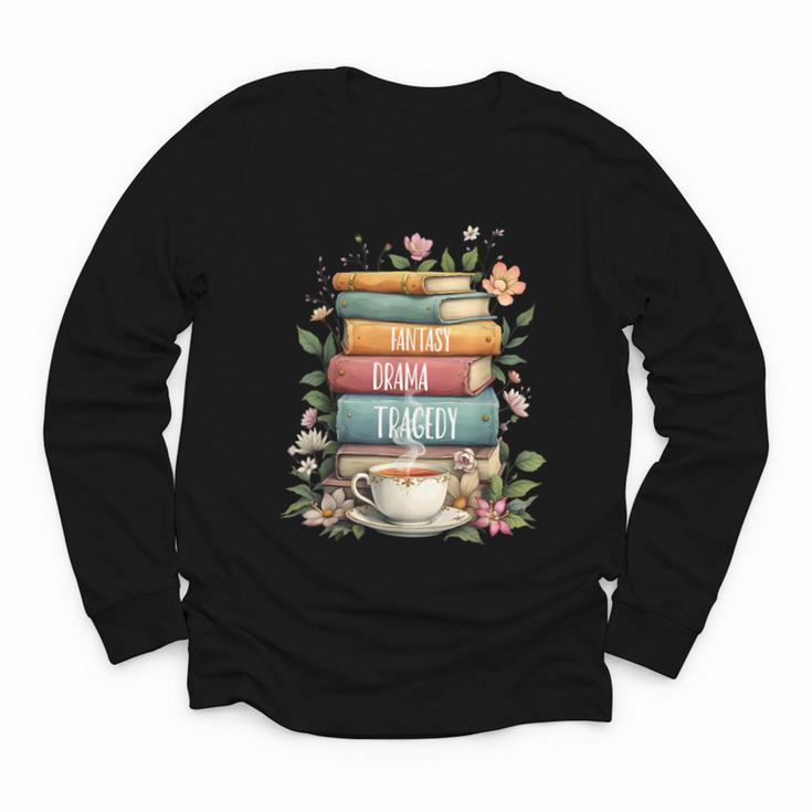 Fantasy Drama Tragedy Book Lover Subtle Watercolor Youth Long Sleeve Tee
