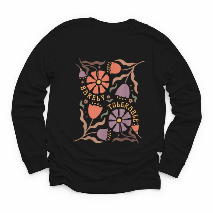 Floral Pride & Prejudice Barely Tolerable Book Lover Bookish Youth Long Sleeve Tee