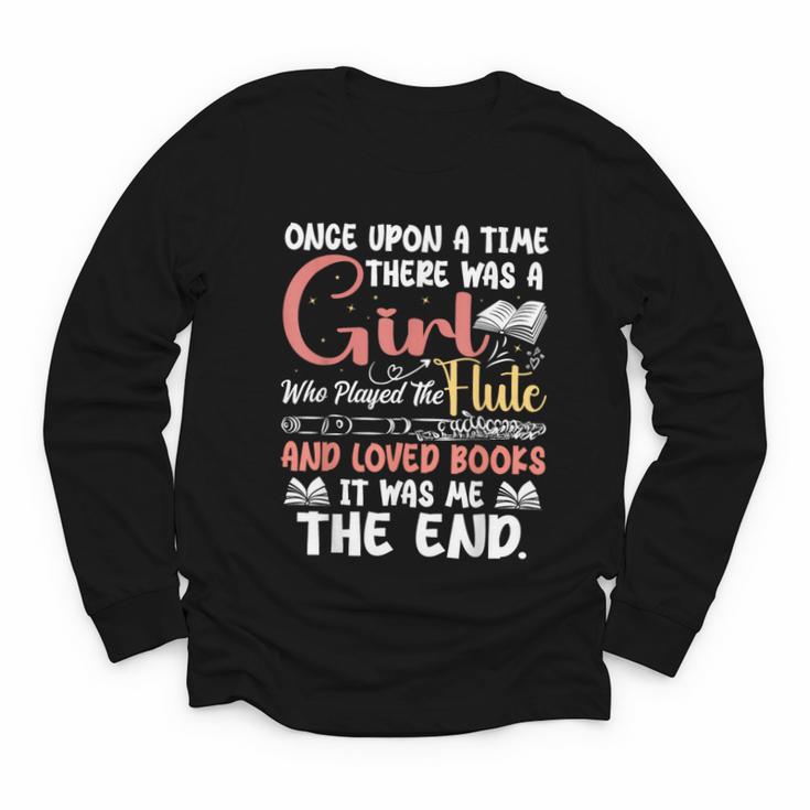 Flute Player Book Lover Flutist Marching Band Musician Flute Youth Long Sleeve Tee