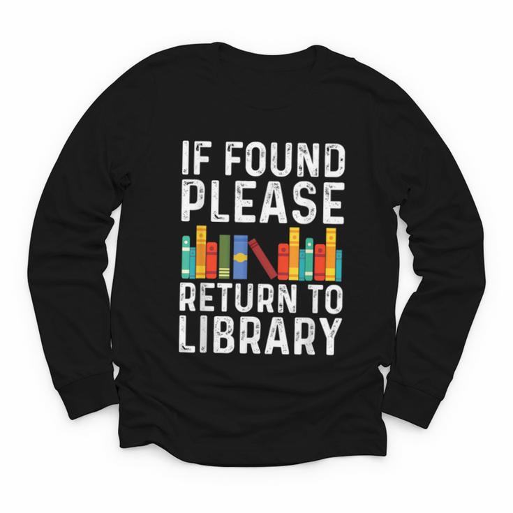 If Found Please Return To Library Book Lover Youth Long Sleeve Tee