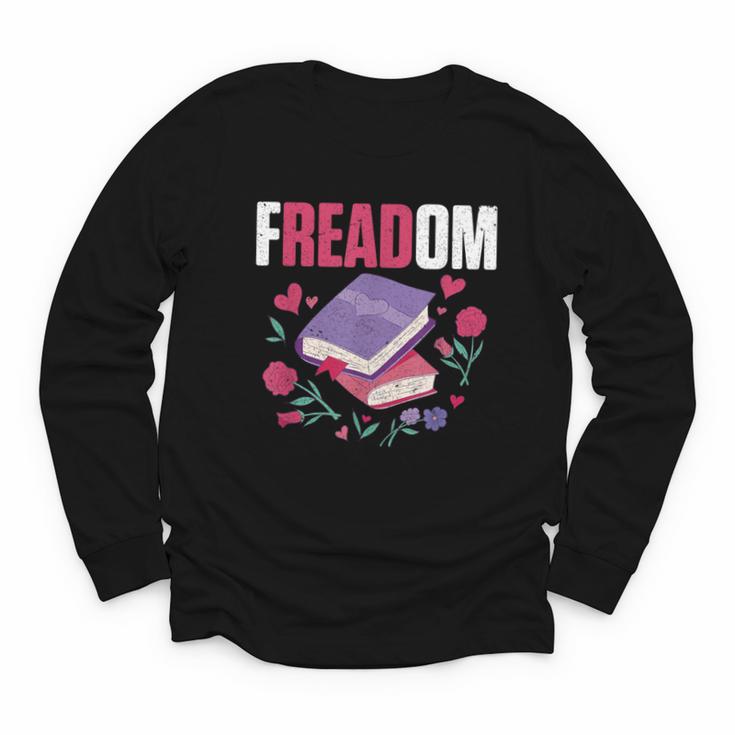 Freadom Anti Ban Books Freedom To Read Book Reading Youth Long Sleeve Tee