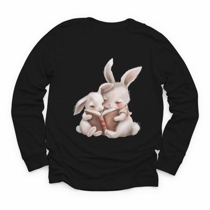 Funny Book Reading Quote For Women And Girls Rabbits Youth Long Sleeve Tee