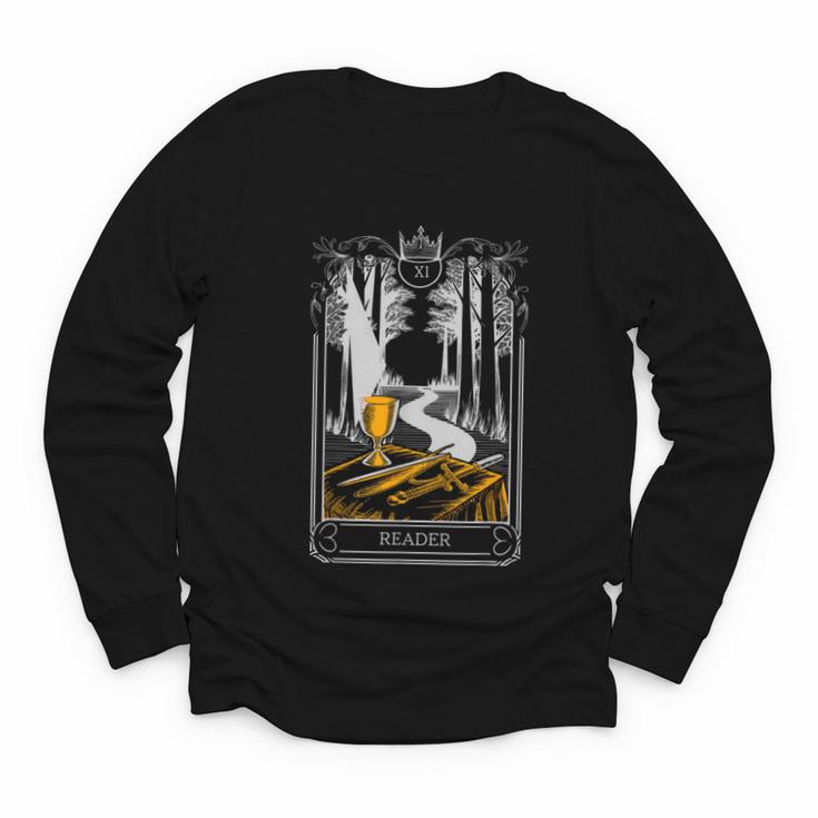 Gothic Book Lover Skeleton Youth Long Sleeve Tee