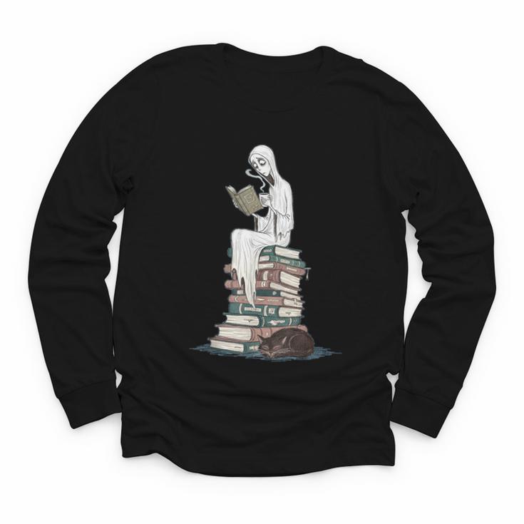 Gothic Librarian Halloween Books Tee For Teachers Youth Long Sleeve Tee
