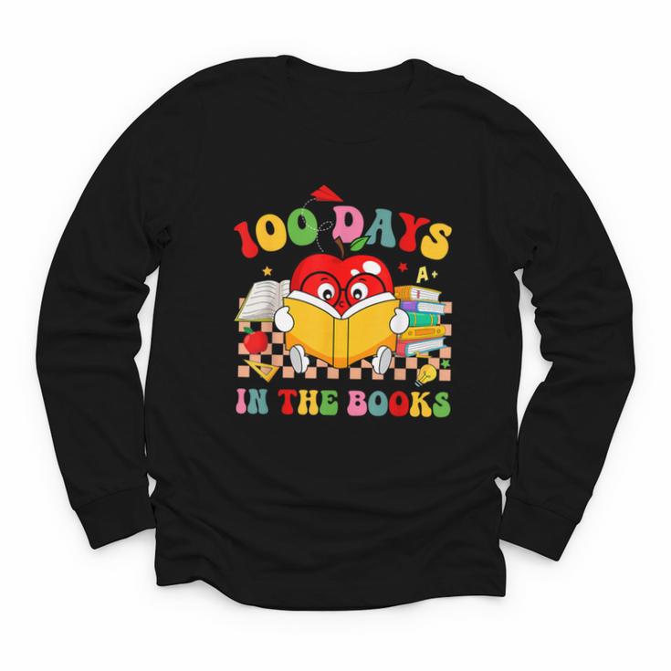 Groovy 100 Days In The Books Reading 100th Day Of School Youth Long Sleeve Tee