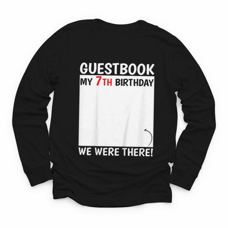 Guestbook 7th Birthday 7 Year Old Born 2018 Bday Youth Long Sleeve Tee