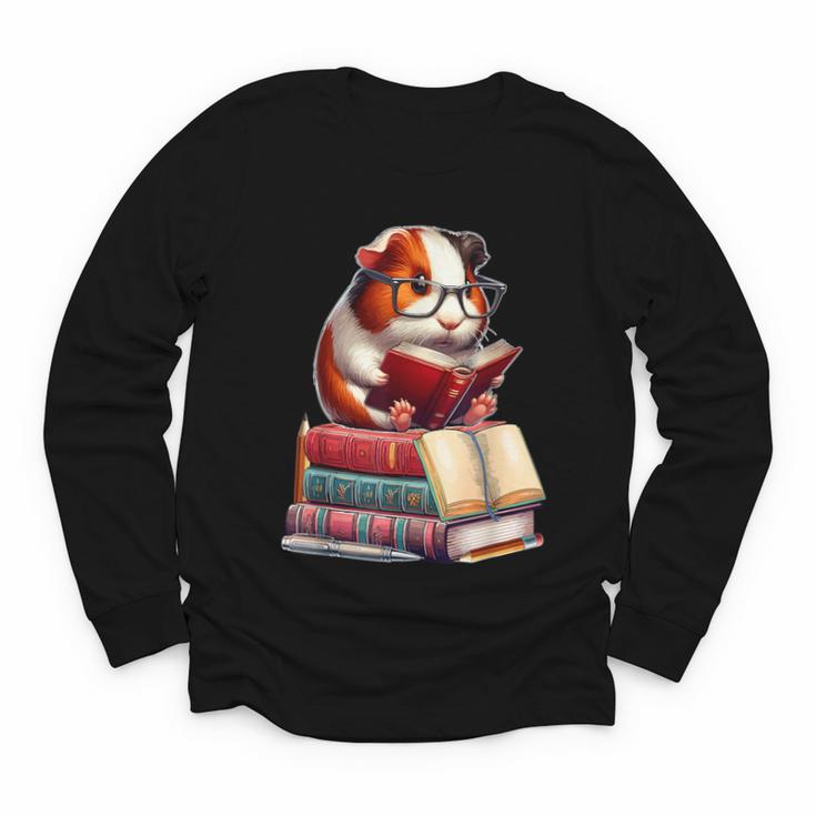 Guinea Pig Reading Books Matching Bookworm Readers Librarian Youth Long Sleeve Tee