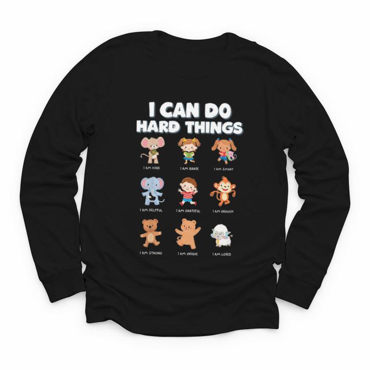 I Can Do Hard Things Children's Book Characters Youth Long Sleeve Tee