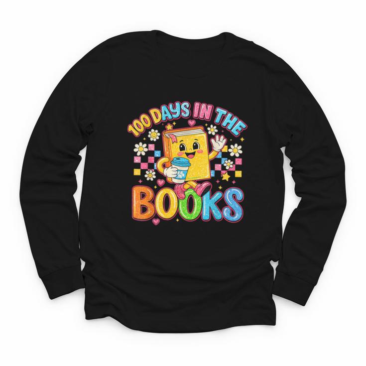 HUGvyn Preppy 100 Days In The Books Teacher Reading Coffee Youth Long Sleeve Tee
