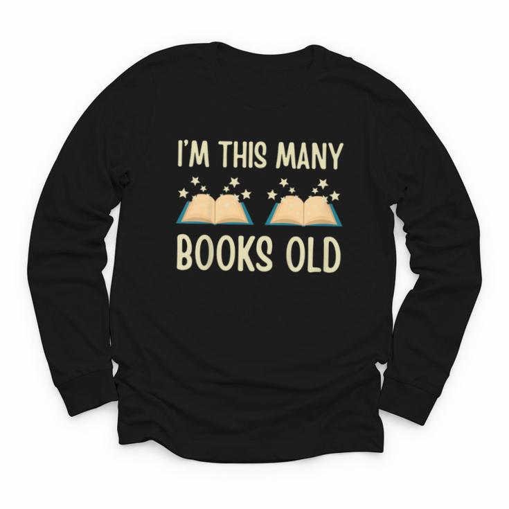I'm This Many Books Old Read Book 2nd Birthday 2 Years Old Youth Long Sleeve Tee