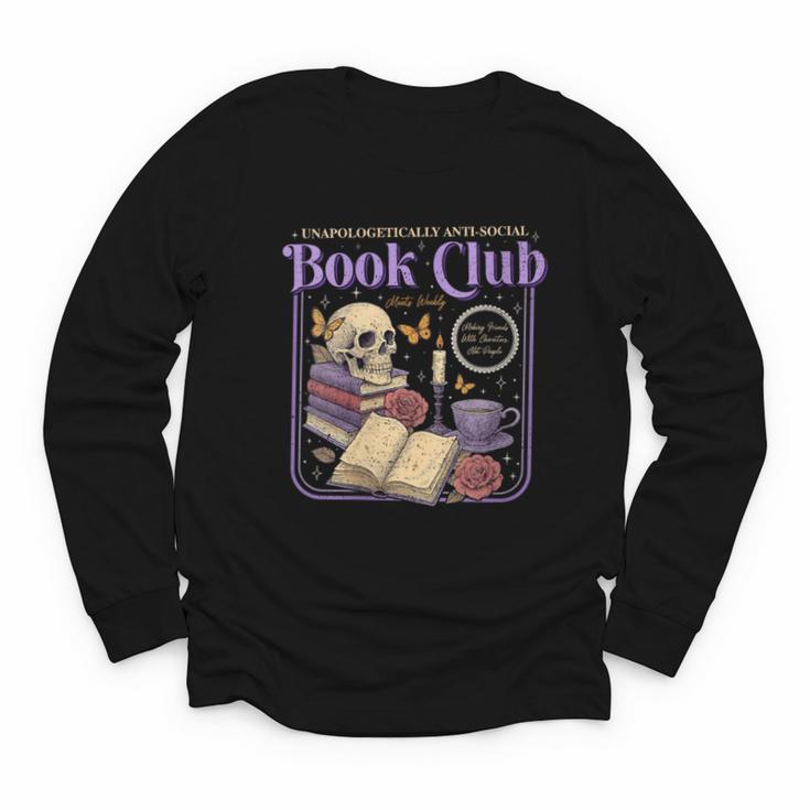 Introverted Romance Unapologetically Anti-Social Book Club Youth Long Sleeve Tee