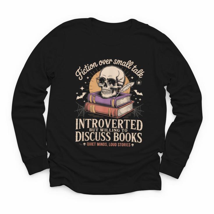 Introverted But Willing To Discuss Books Cozy Aesthetic Youth Long Sleeve Tee