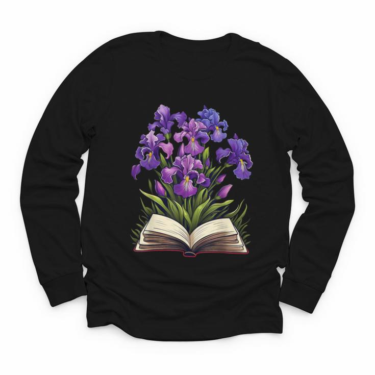 Irises Flowers Book Iris Floral Youth Long Sleeve Tee