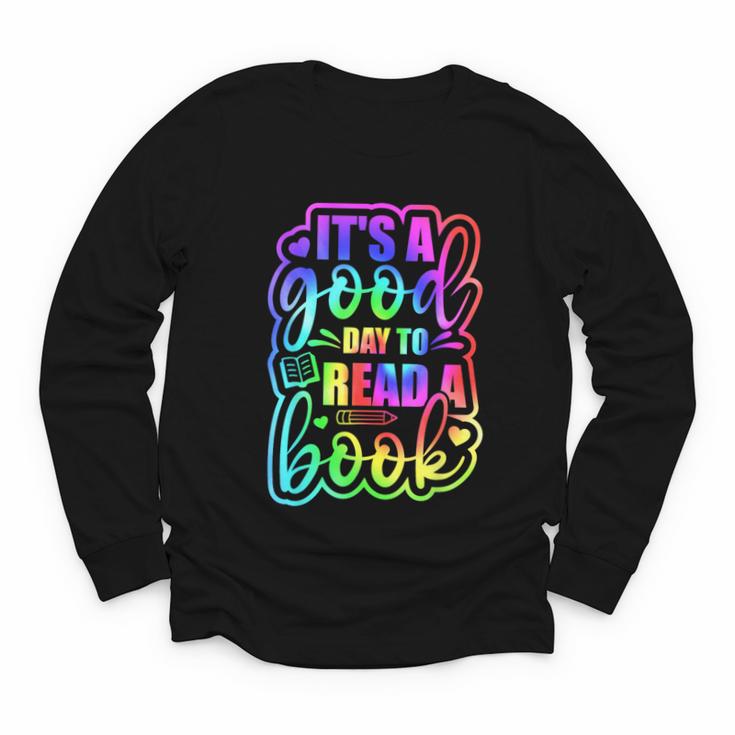 Its A Good Day To Read Book Kids Boys Girls Reading Graphic Youth Long Sleeve Tee