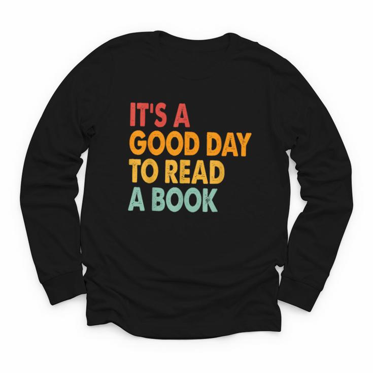 It's A Good Day To Read A Book Retro Vintage Teacher Youth Long Sleeve Tee