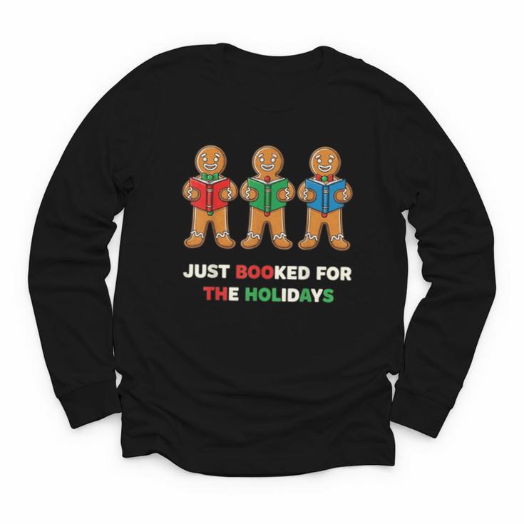 Just Booked For The Holidays Gingerbread Youth Long Sleeve Tee