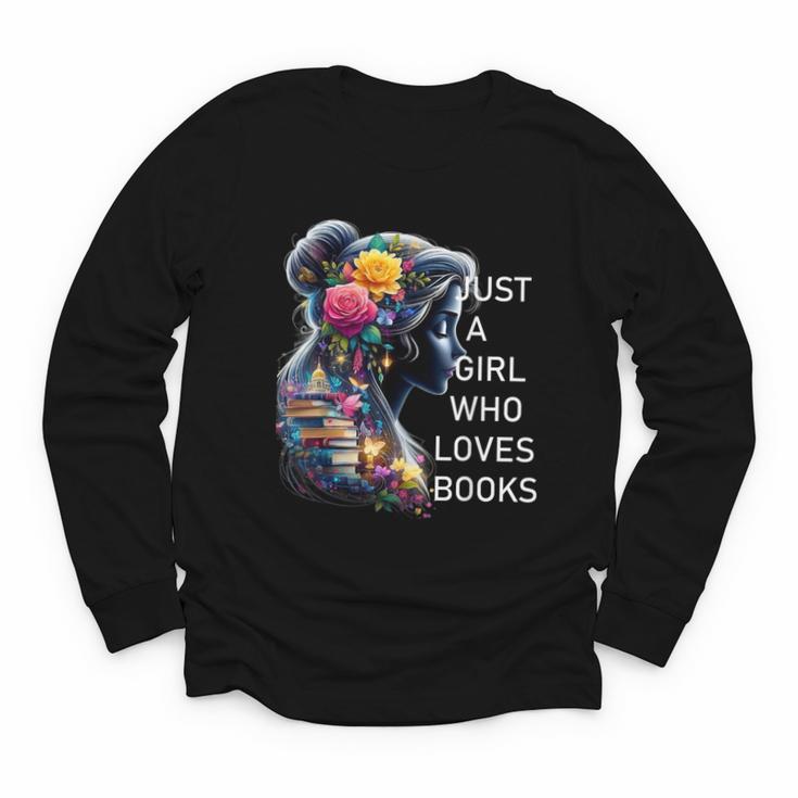Just a Girl Who Loves Books Youth Long Sleeve Tee