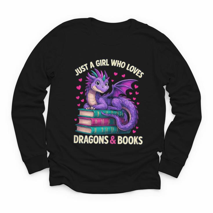 Just a Girl Who Loves Dragons And Books Reading Youth Long Sleeve Tee