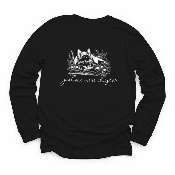 Just One More Chapter Dog German Shepherd Book Lover Youth Long Sleeve Tee