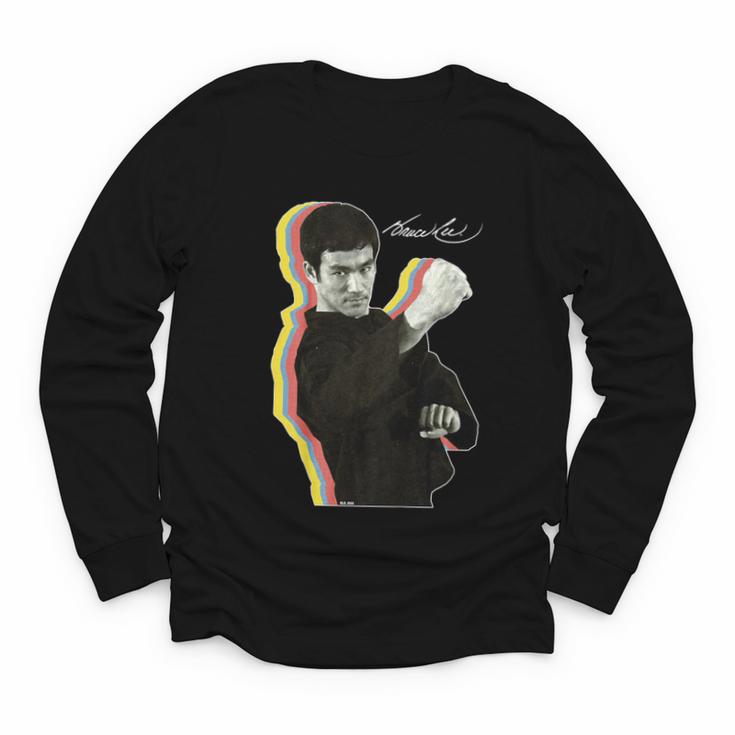 Kids Bruce Lee Photo From Fighting Method Book Kids Youth Long Sleeve Tee