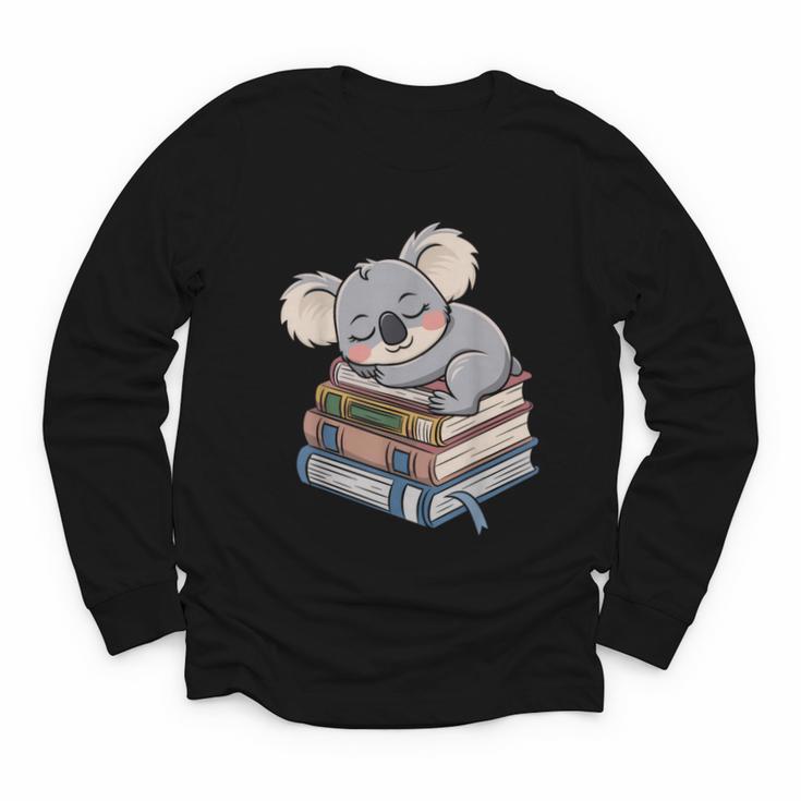 Koala Reading Book Pajama Sleep Youth Long Sleeve Tee