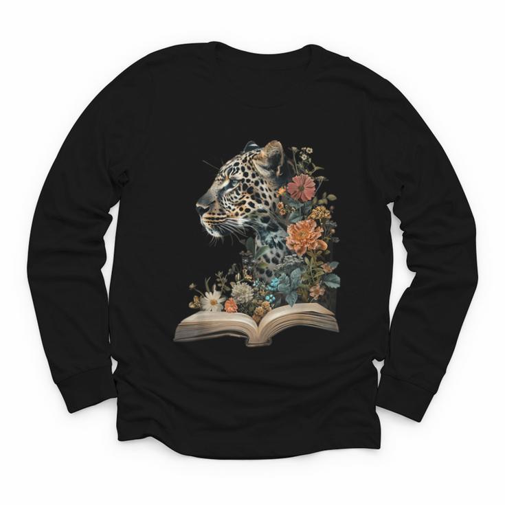 Leopard Book Flower Youth Long Sleeve Tee