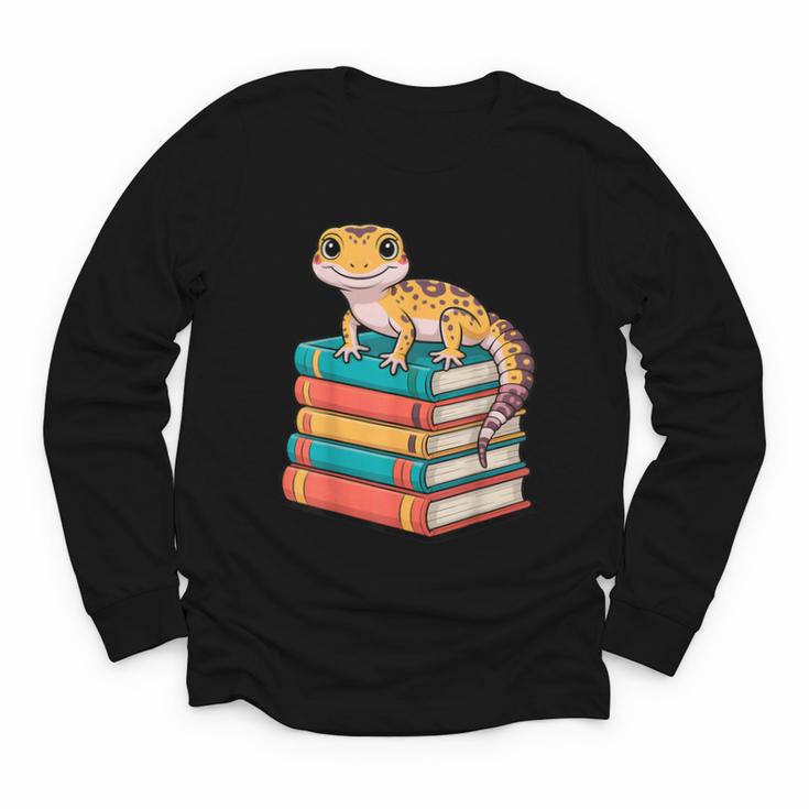 Leopard Gecko Book Lover Reading Youth Long Sleeve Tee