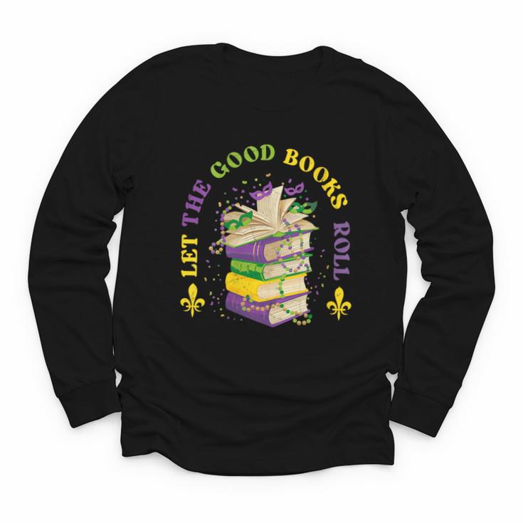 Let The Good Books Roll Mardi Gras Reading Youth Long Sleeve Tee
