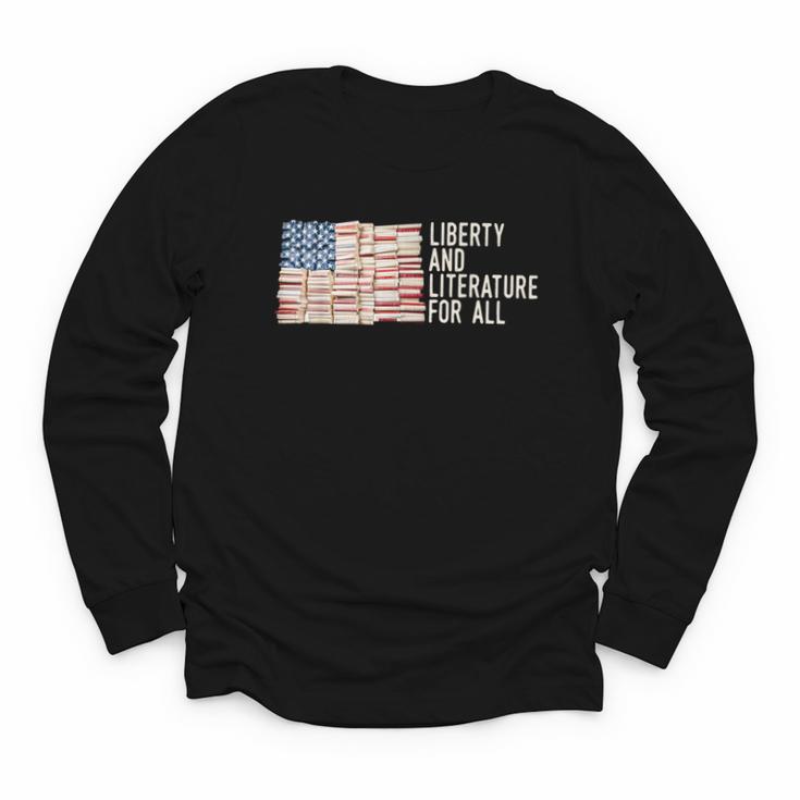 Liberty And Literature For All Reading USA Book Lover Youth Long Sleeve Tee