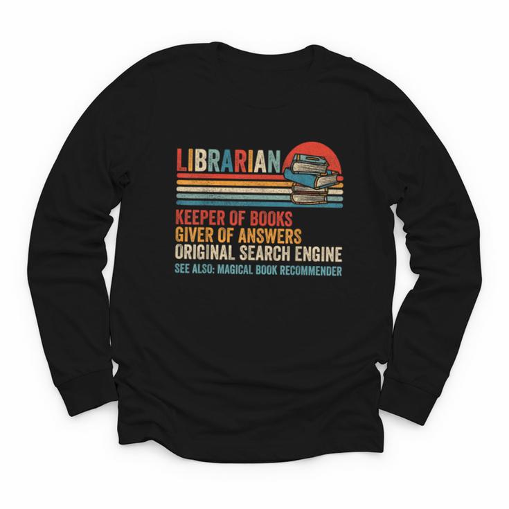 Librarian Definition Book Lover Library Workers Day Youth Long Sleeve Tee