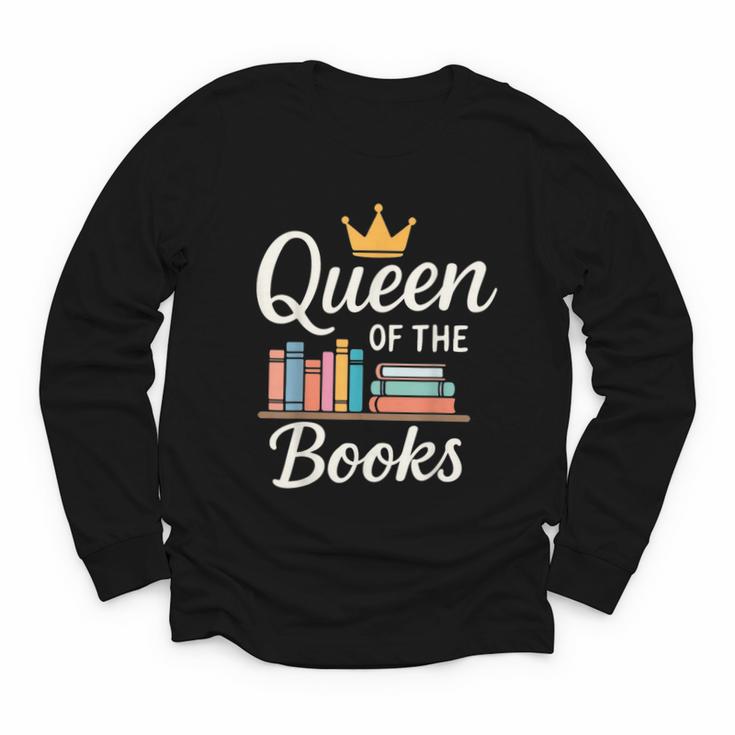 Librarian Queen Of The Books Book Reading Library Youth Long Sleeve Tee