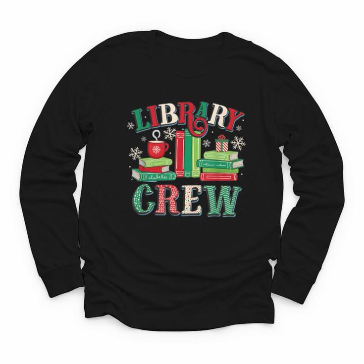 Library Crew Book Lovers Reader Teacher Librarian Christmas Youth Long Sleeve Tee
