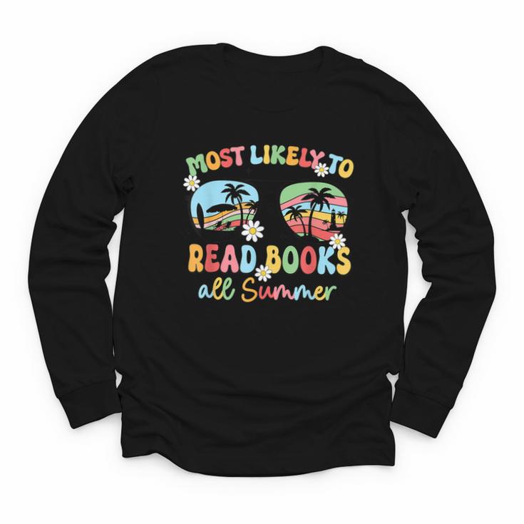 Most Likely To Read Books All Summer Book Lovers Youth Long Sleeve Tee
