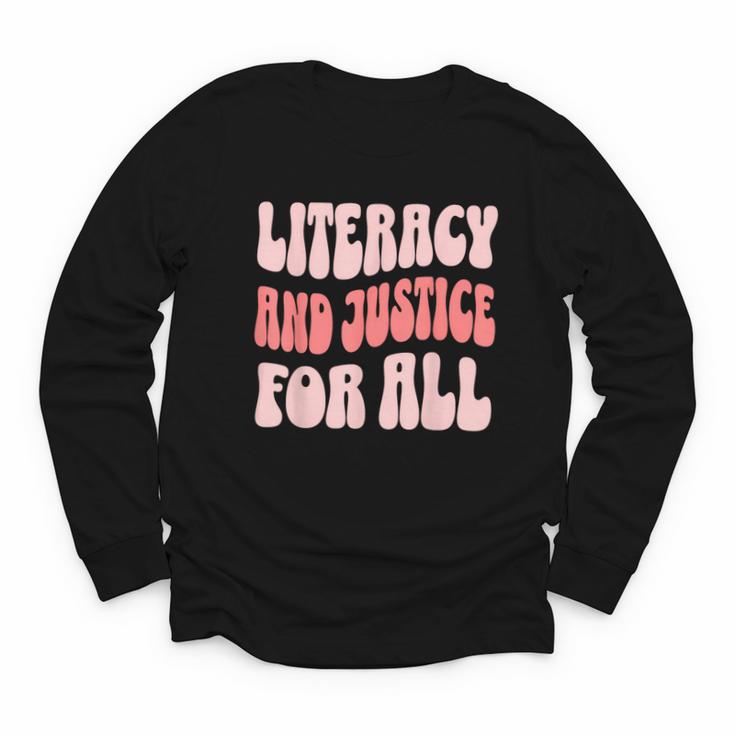 Literacy And Justice For All Book Lover Youth Long Sleeve Tee