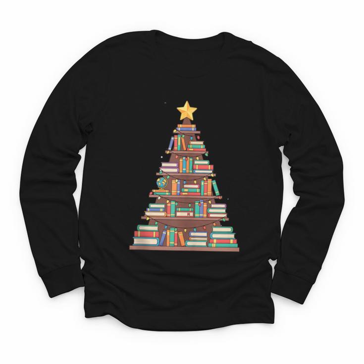 Literary Book Tree Bookish Shelf Art For Avid Readers Youth Long Sleeve Tee