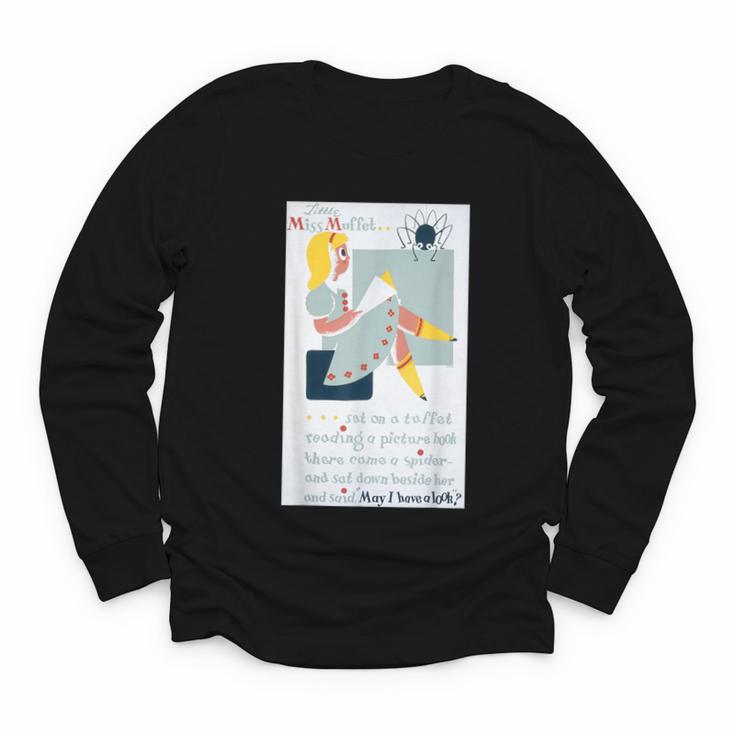 Little Miss Muffet Reading a Picture Book Youth Long Sleeve Tee