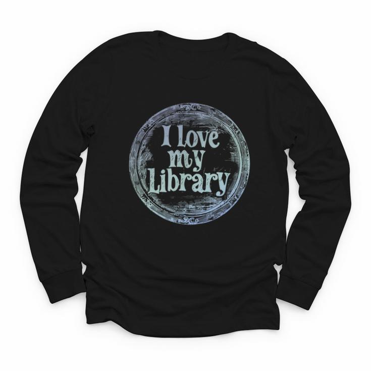I Love My Library Medallion For Book Lover Reader Librarian Youth Long Sleeve Tee