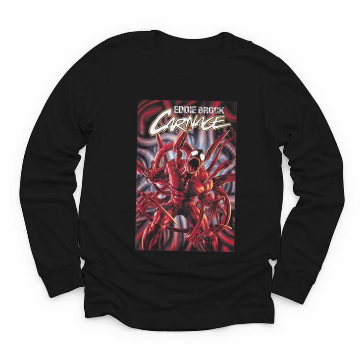 Marvel Spider-Man Eddie Brock Carnage Comic Book Cover Youth Long Sleeve Tee