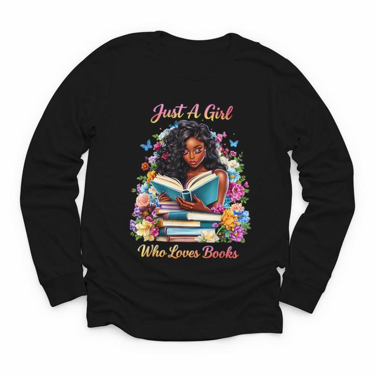 Melanin Book Month Honoring Past Inspiring Pride Youth Long Sleeve Tee
