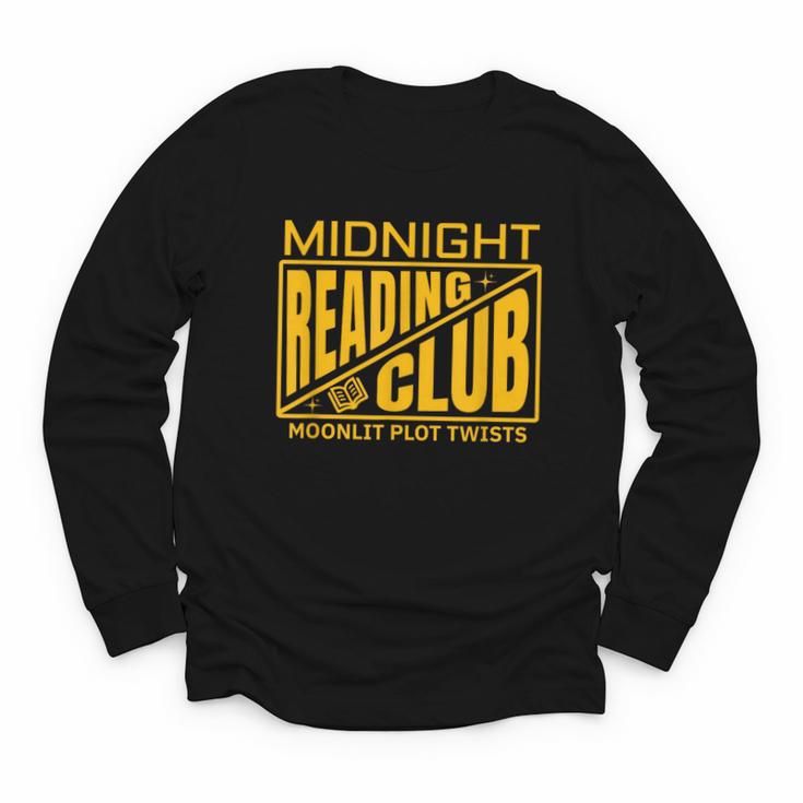 Midnight Reading Club Night Owl Book Readers Youth Long Sleeve Tee