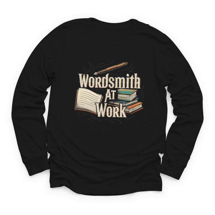 Wordsmith At Work Vintage Writer & Author Pen Book Lover Youth Long Sleeve Tee