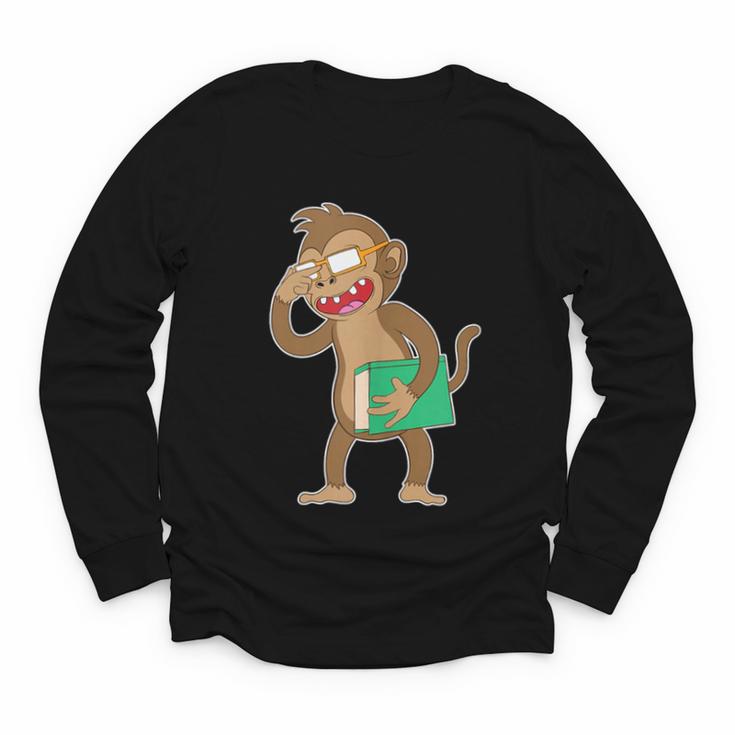 Monkey With a Book Youth Long Sleeve Tee