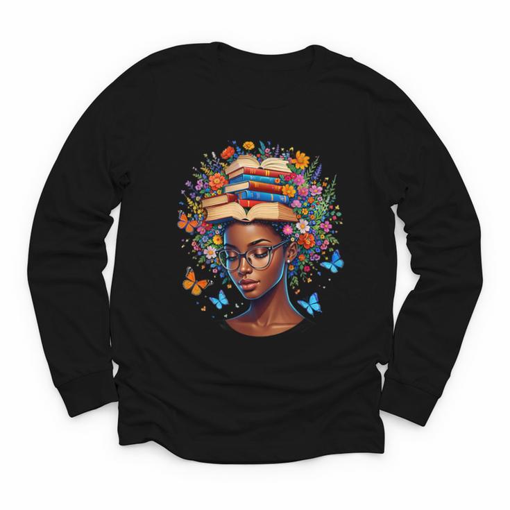 Month Honoring Past Inspiring Pride Melanin Book Youth Long Sleeve Tee