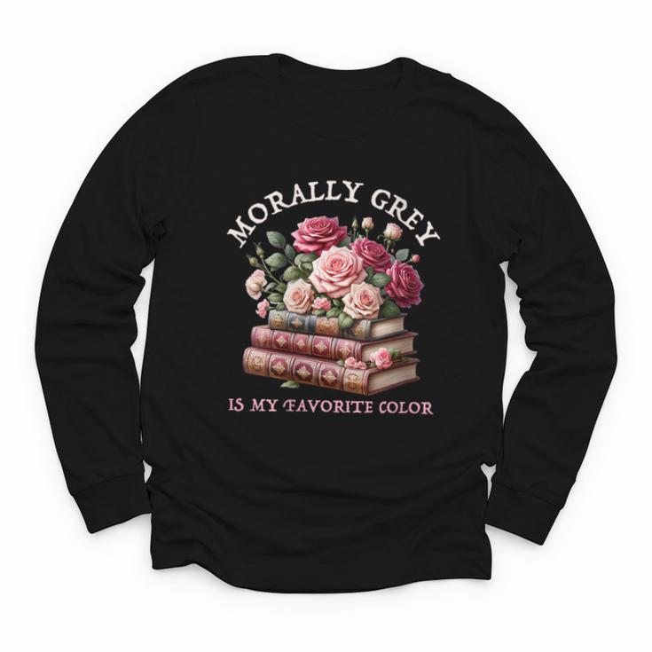 Morally Grey Book Lovers Dark Romance Reader Favorite Color Youth Long Sleeve Tee