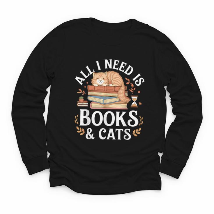 All I Need Is Books And Cats Reading Youth Long Sleeve Tee