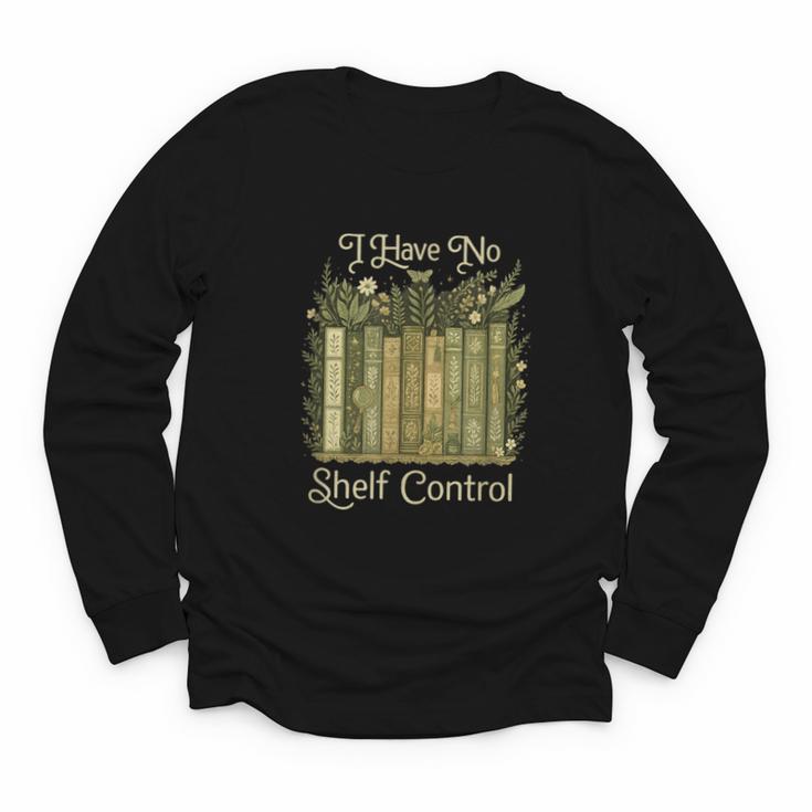 I Have No Shelf Control Vintage Botanical Books Graphic Youth Long Sleeve Tee